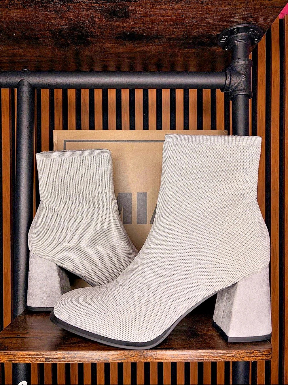 MIA Pamilla Knit Bootie Women's Gray Ankle Boots